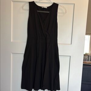 Black A-line V-neck Mini Dress for Cocktail